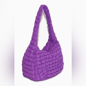 COS Purple Quilted Oversized Shoulder Bag